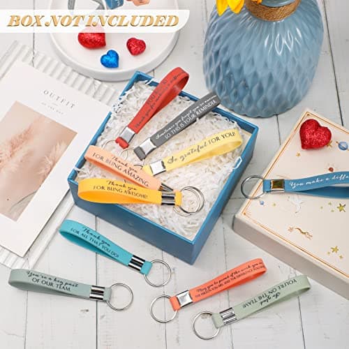 Customer Service Week, Inspirational Thank You Gifts, 10 Style Silicone Keyring for Office Staff Work Team Teacher Volunteer Nosiny 30 Pcs Keychain Appreciation Gift Bulk for Employee Coworker B0BZY67RDJ