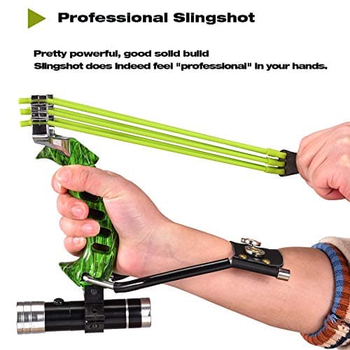 NERUB Hunting Professional Slingshot Set Wrist Slingshot Rocket Hunting Slingshots with Heavy Duty Launching Bands High Velocity Hunting Catapults
