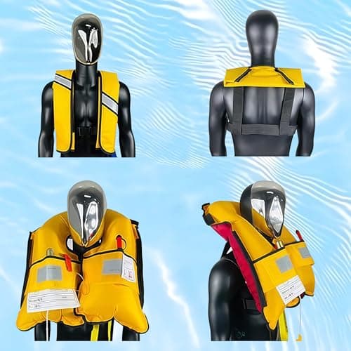 3-Pack Life Jackets for Men Women - 150N Automatic Inflation Swim Vest with Reflective Strips & Safety Buckle ~ Lightweight &Breathable