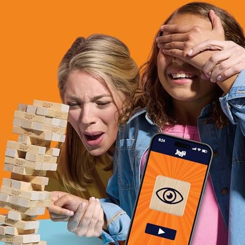 Official Hasbro Games Jenga Game | Digital Die for 6 More Ways to Play | Original Wood Block Game | Stacking Tower | Ages 6+ | 1+ Players | Party Games