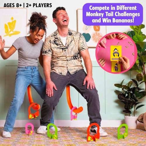 It's Bananas! The Monkey Tail Game - Funny, Fun Party & Family Board Game for Kids, Stocking Stuffer, Christmas, Thanksgiving, White Elephant, Girls Night, Birthday Gift, Gag, Novelty