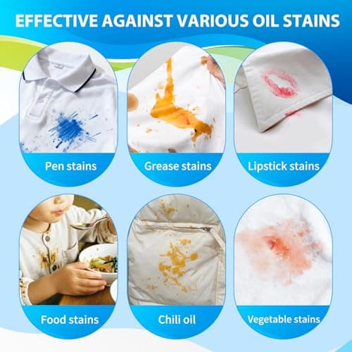 Mungoone Clothes Grease Stain Remover, Newborn & Baby Essentials, Laundry Stain Treatment, Stain Remover for Oil Grease, Ink Stains, Foods & Vegetable Stains, Makeup, Grass, Coffee, & More, 8 Fl Oz