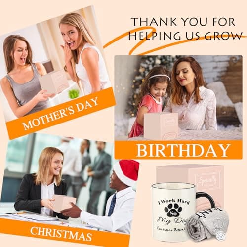 Dog Mom Gifts for Women, Funny Christmas Gifts for Dog Lover, Mom, Sister, Dog Mom Birthday Gifts, Dog Themed Coffee Mug Gift Basket with Socks