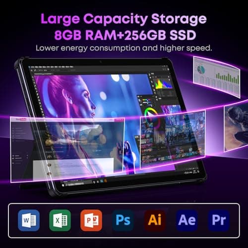 CHUWI Windows 11 Tablet 10.1'', 8GB RAM 256GB SSD, Intel Core i3 (3.9GHz), Expandable to 2TB, Windows Tablet PC, IPS HD Touchscreen, 4K HDMI, 5MP AF Camera, WiFi 6, BT5.3, USB3.2, with Case