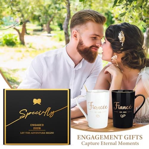 Engagement Gifts for Couples Newly Engaged Gifts for Couple Happy Engagement Gift for Women Fiance Gift for Women Just Engaged Decorations Ideas with Mugs Socks Candle Card for Her Him Men Best Friend B0FDGTK7ZJ