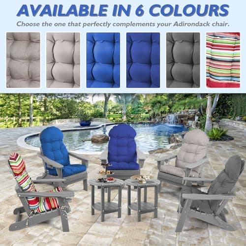 Adirondack Chair Cushion Set of 2, Rocking Chair Cushions High Back, Thickened Patio Chair Pad for Indoor and Outdoor, Glider Rocker Chairs Replacement Cushions Set wih Ties