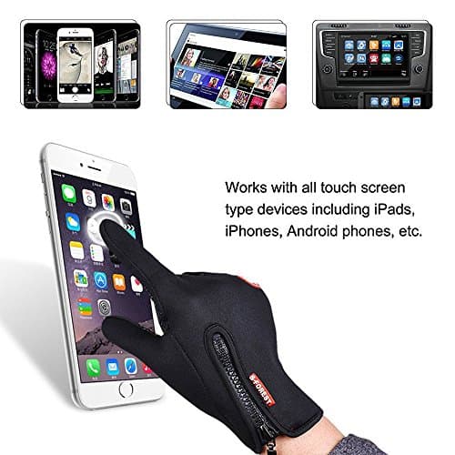Ytuomzi Winter Gloves Touch Screen Warm Gloves Cold Weather Windproof Cycling Driving Riding Bike Telefingers Thermal Gloves Non-Slip Silicone Gel Adjustable Full Finger Mittens