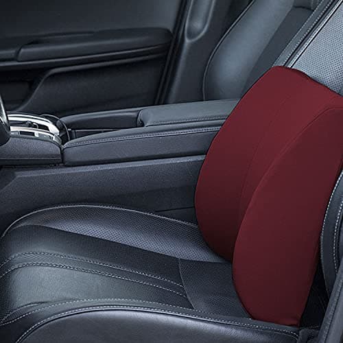 DMI Lumbar Support Pillow for Chair to Assist with Back Support with Removable Washable Cover to Ease Lower Back Pain while Improving Posture, 14 x 13 x 5, Contoured Foam, Premium,Burgundy