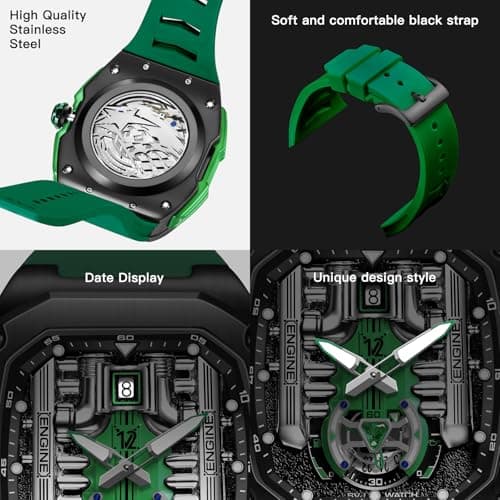 LILUOKE Mens Watches, Wrist Watches Luminous Design, Big Face Fashion Quartz Black Watch 30ATM, Casual Watch for Men Unique Gifts for Men