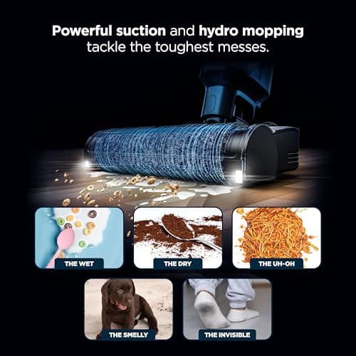 Shark | Wet Dry Vacuum Cleaner | Vacuum and Mop Combo | HydroVac MessMaster | 3-in-1 Self-Cleaning + Powerful Suction | 2 Brushrolls & 2 Solutions Included | Hardwood Floor & Area Rug Cleaner | AW261