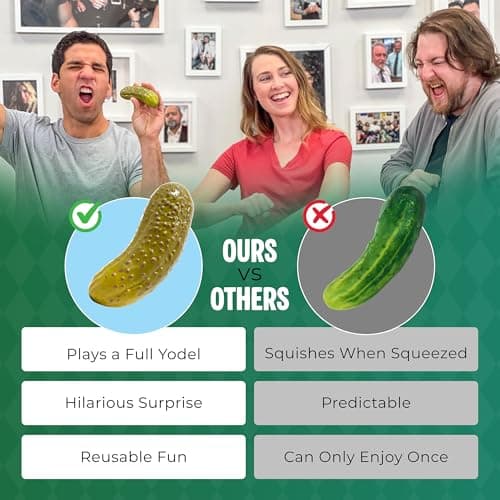 DR DINGUS Yodeling Pickle (1 Pickle) Sings Dill-lightful Musical Yodel Song - Hilarious Laughs - Singing Novelty Gag Gift for Friends Family Coworkers Office Students Classroom