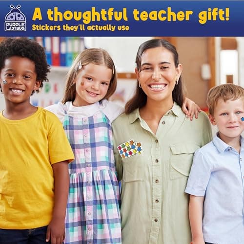 PURPLE LADYBUG Teacher Stickers for Students - 4960 Reward Stickers for Kids Classroom Supplies, Teacher Must-Haves for Classroom Reward Charts, Star, Back to School Gift