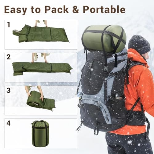 Wearable Sleeping Bag Adult Outdoor & Indoor Sleeping Bags Applicable Temperature 25℉-50℉ Designed for Camping, Hiking, Backpacking, and Other Outdoor Adventures
