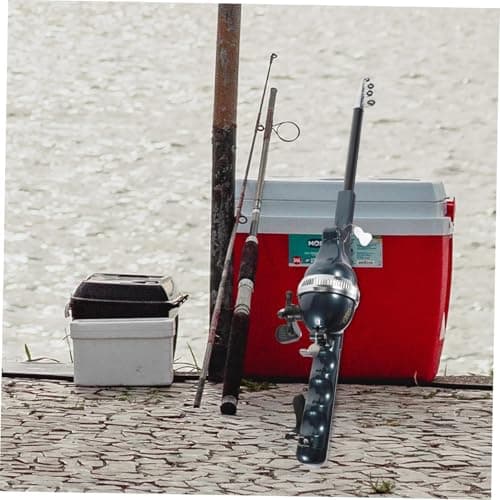 VBQFDPH Mini Fishing Rod and Pocket Fishing Rod & Reel Combo - Collapsible Telescopic Ultra-Compact Foldable Design, 6x5.5x1.62 Inch Portable Outdoor Gear for Travel, Hiking, Backpacking