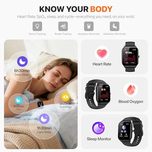 Smart Watch for Women Men,(Answer/Make Call) 1.83'' HD Fitness Activity Tracker Smartwatch for Android iPhone iOS Compatible,IP68 Waterproof Step Counter Watch with Sleep Monitor/120+ Sports Modes