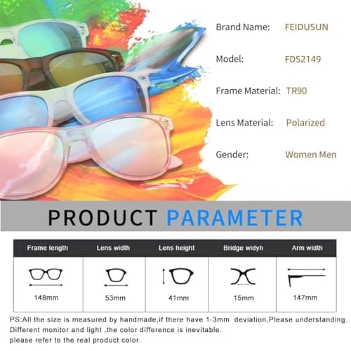 FEIDUSUN Sunglasses Men Polarized Sunglasses for Mens and Womens,Black Retro Sun Glasses Driving Fishing UV Protection