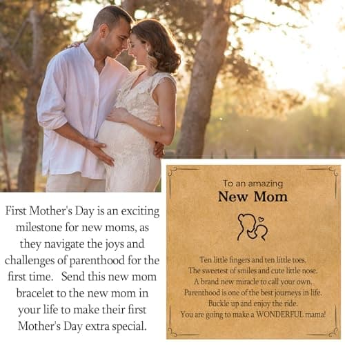 New Mom Gifts for Women, 1st Time Mothers Day Mom Mommy To Be Gifts for Women After Birth, Pregnancy Jewelry Gifts Bracelet for Mama B0D112KB4T