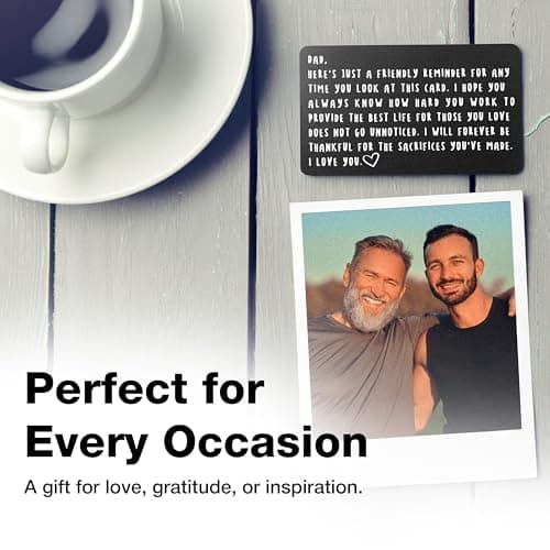 Wallet Card for Dad – Father's Day Gift from Son or Daughter for the Best Dad Ever - Voted Most Meaningful and Unique Gift for Fathers - Gift Ready, Engraved