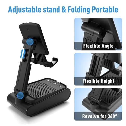 Gifts for Men, Cell Phone Stand with Wireless Bluetooth Speaker, Birthday Gifts for Mens Dad Boyfriend, Cool Gadgets for Men, Anniversary Ideas Gift, Compatible with iPhone/iPad/Samsung Galaxy