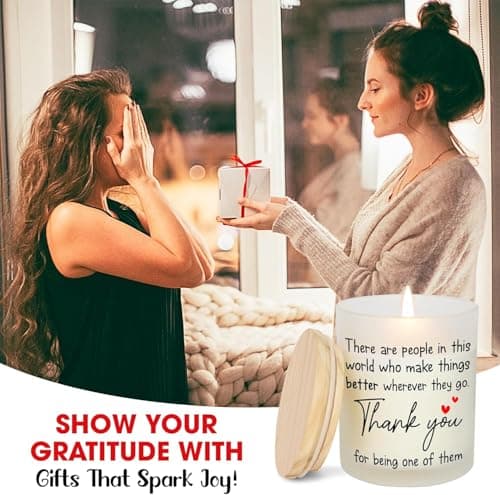 OASSIE Thank You Gifts for Women - Long Lasting Vanilla Lavender Candle 10 Oz - Appreciation Inspirational Birthday Gifts for Women Coworkers Friend Teachers Nurses Boss Employees