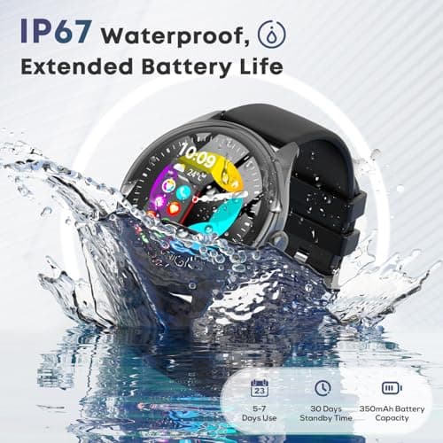 DIVOAZBVO DIVOAZBVO Smart Watches for Women Men, 1.39" HD IPS Touchscreen Smartwatch with 120 Sports Modes, Heart Rate/Sleep Monitor, IP67 Waterproof, Bluetooth Call & Music Control for iPhone/Android (Black)