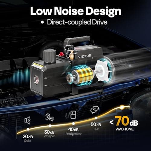SPECSTAR 110V 9.6 CFM 1 HP Dual-Stage Rotary Vane HVAC Air Vacuum Pump for R12 R22 R134a R410a Systems with Oil Bottle