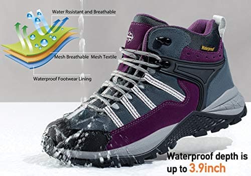 wantdo Women's Waterproof Hiking Boots Lightweight Outdoor Camping Shoes