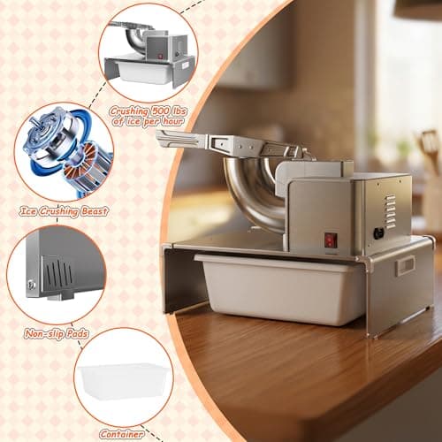 VNN Commercial Shaved Ice Machine - Electric Snow Cone Machine, Suitable for Party Activities, Family Gatherings, Events
