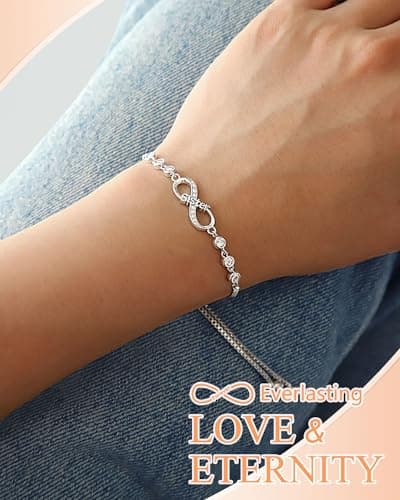 UNGENT THEM Infinity Love Heart Bracelets for Women Her Happy Birthday Valentines Christmas Presents