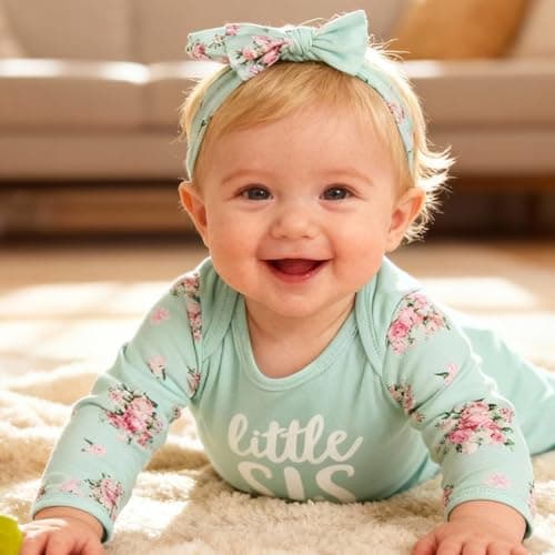 AMAWMW Newborn Baby Girl Little Sister Sleeper Gown Stripe Long Sleeve Nightgown Pajamas Gifts Stuff Essential Outfit