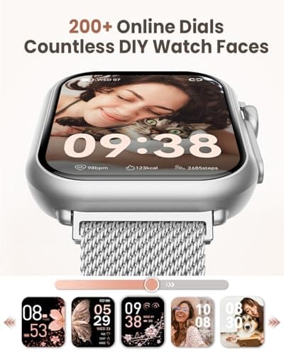 1.83" HD Smart Watch, 30 Days Battery Life, Sleep/Heart Rate/SpO2/Blood Pressure Monitor, Calls/Messages/Notifications, 5ATM 110+ Sports Modes Fitness Tracker Watch, for Women & Men/ Android & iPhone