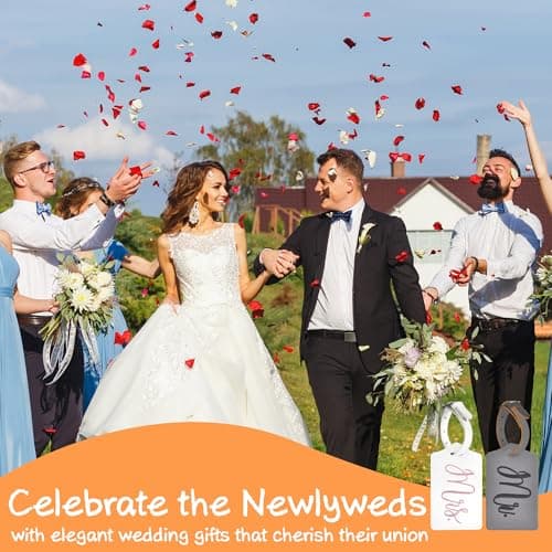 Bridal Shower, Engagement & Wedding Gifts – Personalized Registry Essentials for Just Married Newlyweds Chelmon Mr and Mrs Tags for Couples, Bride Groom Honeymoon Travel Gifts B07SSFDVMZ