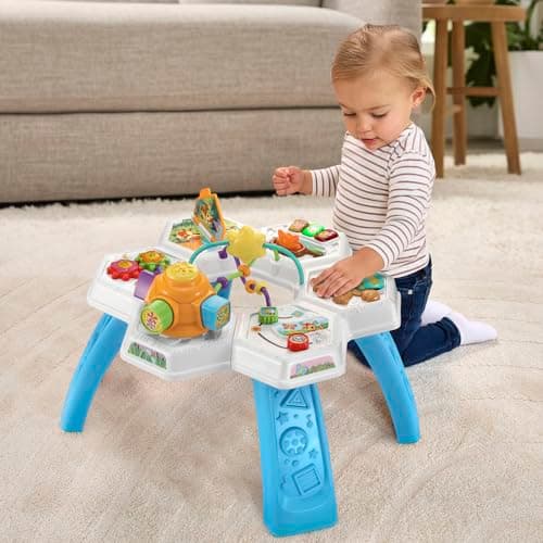 VTech Buzz and Learn Activity Table with Seven Interactive Play Zones, Blue