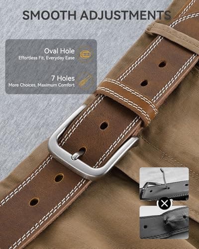CHAOREN Mens Belts Leather - 35mm Genuine Leather Belt for Jeans - Men Gift for Casual Dress