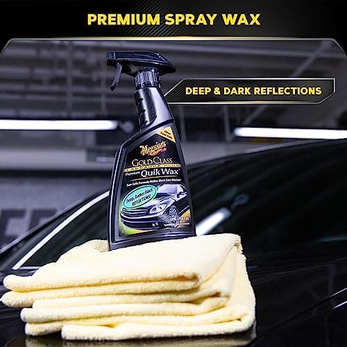 Meguiar's G7716 Gold Class Carnauba Quik Wax, Special Blend for Richness and Shine, Clear Coat Safe Meguiar's Quik Wax, Spray That Leaves Lasting Results Without Residue, 16 Oz