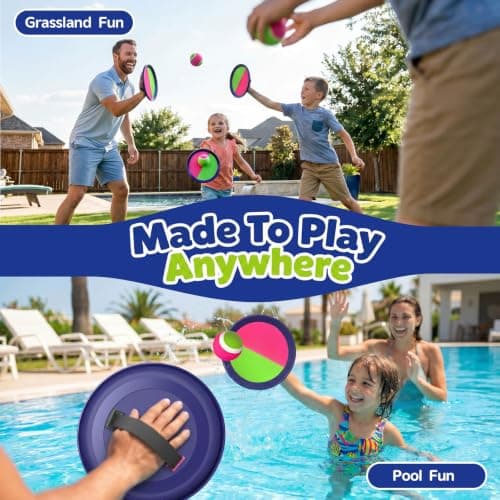 Toss and Catch Velcro Ball Set for Kids Outdoor Toys Yard Games Outside Games Beach Toys for 3 4 5 6 7 8 9 10 Year Old Boys Girls Classic Gift B0H36QJ768