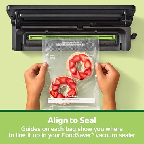 FoodSaver Quart Pre-Cut Vacuum Seal Bags, Easy Use Vacuum Storage Bags, Align to Seal and Tear to Open Vacuum Sealer Storage Bags, 43 Pack