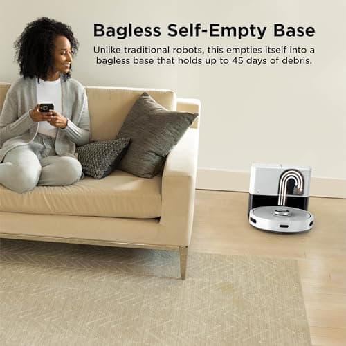 Shark AI Ultra Voice Control Robot Vacuum with Matrix Clean Navigation, Home Mapping, 60-Day Capacity, XL Self-Empty Base for Homes with Pets, Carpet & Hard Floors, Cool Grey