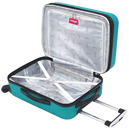 Wrangler Smart Spinner Hardside Luggage, 2 Piece Set, Teal