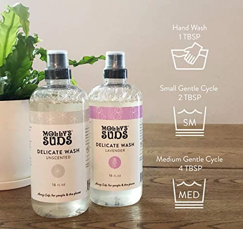 Molly's Suds Delicate Wash Liquid Laundry Soap | Clean, Simple Ingredients | Gently Removes Stains and Deodorizes | Lavender Scented, 16 fl oz