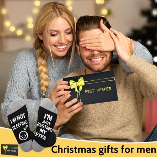 Dealswin Birthday Gifts for Men Dad Fathers Him Husband, I'm Not Sleeping I'm Just Resting My Eyes Socks