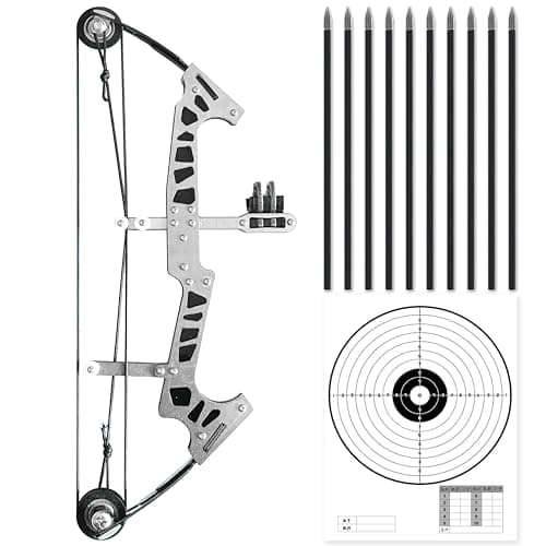 Archery Bow Set Left and Right Hand Compound Bow Hunting Bow Metal Material Catapult RH/LH for Practice Archery