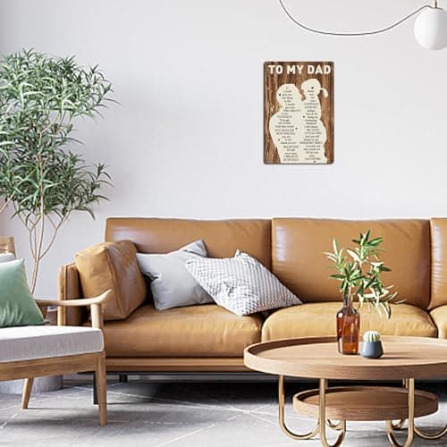 Gifts for Dad from Daughter Wife,12x8Inch Metal Tin Sign Novelty Vintage Plaque Decorative Gifts for Dad Husband,Meaningful Christmas Anniversary Birthday Father's Day Presents for Daddy Stepfather