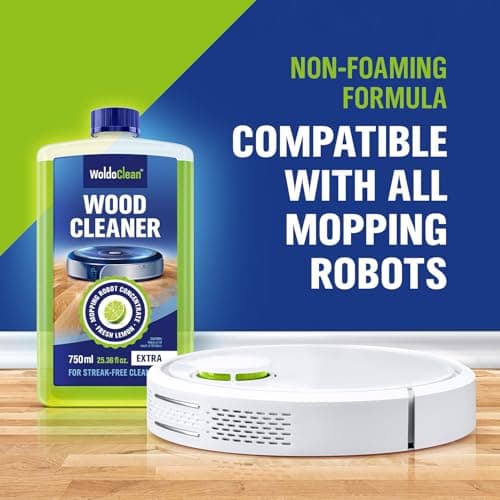 WoldoClean Robot Mop Floor Cleaner Concentrate - safe for Sealed Hardwood, Laminate & LVP Vinyl, 25oz for 75-150 uses