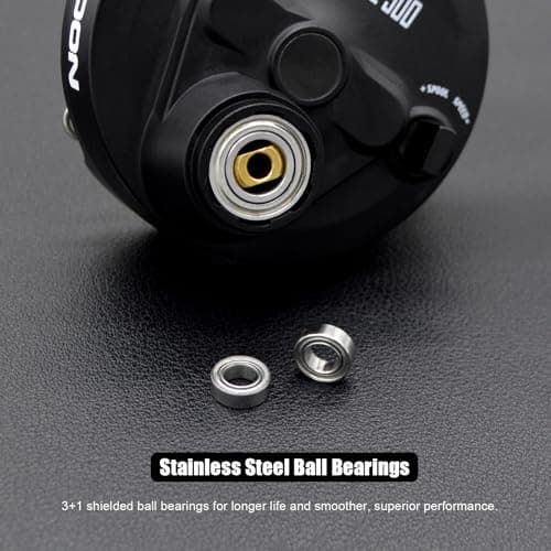 CAMEKOON Snow Fall 500 Inline Ice Fishing Reel, 3+1 Ball Bearings and 2.5:1 Gear Ratio, Magnetic Drop Speed Control, Free Spool Release Trigger, CNC-Machined Aluminum Spool, Smooth Carbon Drag