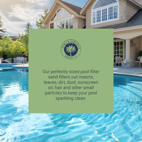 Palmetto Swimming Pool Filter Sand, 50 lb Bag – Natural Silica for Residential & Commercial Filtration Pump Systems – Screens Leaves, Oils, Dust & Hair for Clean and Clear Water