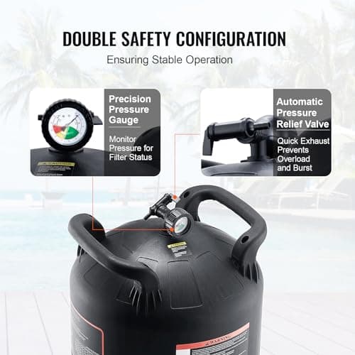 VEVOR 2025 Pro Cartridge Pool Filter Tank & Element for Above Ground & Inground Pools, Large 520-525Sq. Ft Cleaner System Compatible W/Pumps 1 to 3 HP| Up to 15311 GPH |for Pools Up to 122490 Gallons