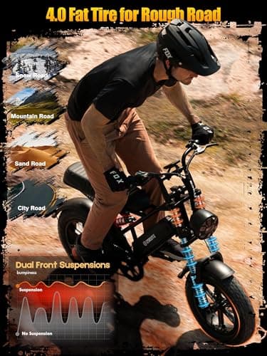 V100/V200 1500W Peak Electric Bike for Adults, 28MPH 48V13&20.8 Ah Removable Battery, 16/20"x4.0" Fat Tire, 7-Speed E-Bike with Dual Suspension – Commuter Ebike for Men & Women