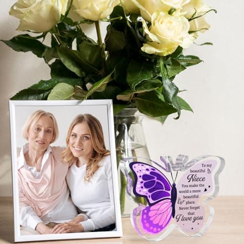 Graduation Gifts for Niece, Niece Gifts from Auntie, Niece Graduation Gifts, Butterfly-Shaped Plaque, Niece Birthday Gifts, Birthday Gifts for Niece Adult B0D7LJ6V88
