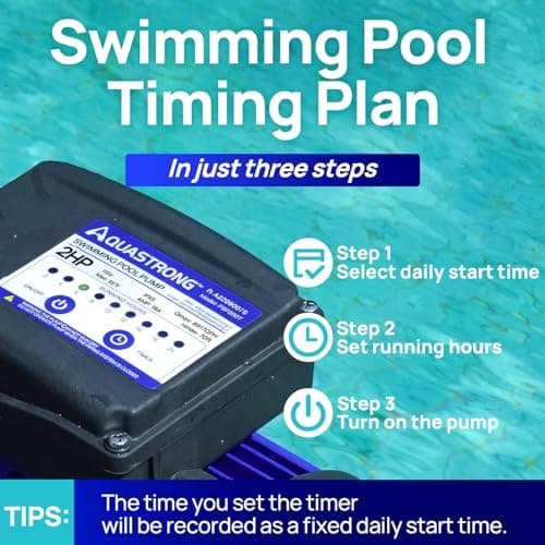 Aquastrong In/Above Ground Pool Pump High Flow Self Primming Swimming Pool Pump,Glossy Black